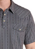 ROCK & ROLL CHARCOAL STRIPE VENTED - MENS POLO  - BM51T10065