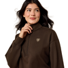 ARIAT 1/2 ZIP SWEATSHIRT BROWN - LADIES SWEATSHIRT  - 10085383