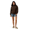 ARIAT 1/2 ZIP SWEATSHIRT BROWN - LADIES SWEATSHIRT  - 10085383