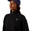 ARIAT 1/2 ZIP SWEATSHIRT BLACK - LADIES SWEATSHIRT  - 10085378