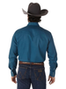 WRANGLER COWBOY CUT WESTERN SNAP TEAL - MENS SHIRT  - MS71419