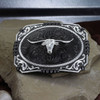 MONTANA SILVERSMITHS GUNMETAL FILIGREE LONGHORN - ACC BUCKLE  - 25815SB-767M