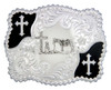 MONTANA SILVERSMITHS CHRISTIAN COWBOY SCALLOP CROSS - ACC BUCKLE  - 3611-731M