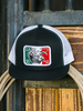 LAZY J RANCH WEAR MEXICAN BULL PATCH BLACK WHITE - HATS CAP  - BLKWHT4MELEV