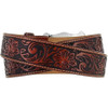JUSTIN  BROWN TOOLED LONGHORN BUCKLE - ACCESSORIES BELT MEN - C11194