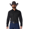 WRANGLER SPORT BLACK WESTERN SNAP SHIRT - MENS SHIRT  - 75214BK