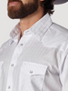 WRANGLER WHITE SNAP DOBBY STRIPE - MENS SHIRT  - 75221WH