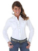 WRANGLER WHITE SOLID SNAP WESTERN - LADIES SHIRT  - LW1001W