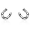 MONTANA SILVERSMITHS SILVER RHINESTONE HORSESHOES - ACCESSORIES JEWELRY EARRINGS - ER808