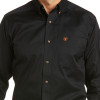 ARIAT BLACK SOLID TWILL FITTED - MENS SHIRT COR - 10034229