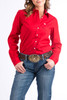 CINCH WOMEN'S RED SOLID BUTTON DOWN - LADIES SHIRT  - MSW9164032