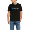 ARIAT USA FLAG WORD MARK BLACK - MENS TEE  - 10031731