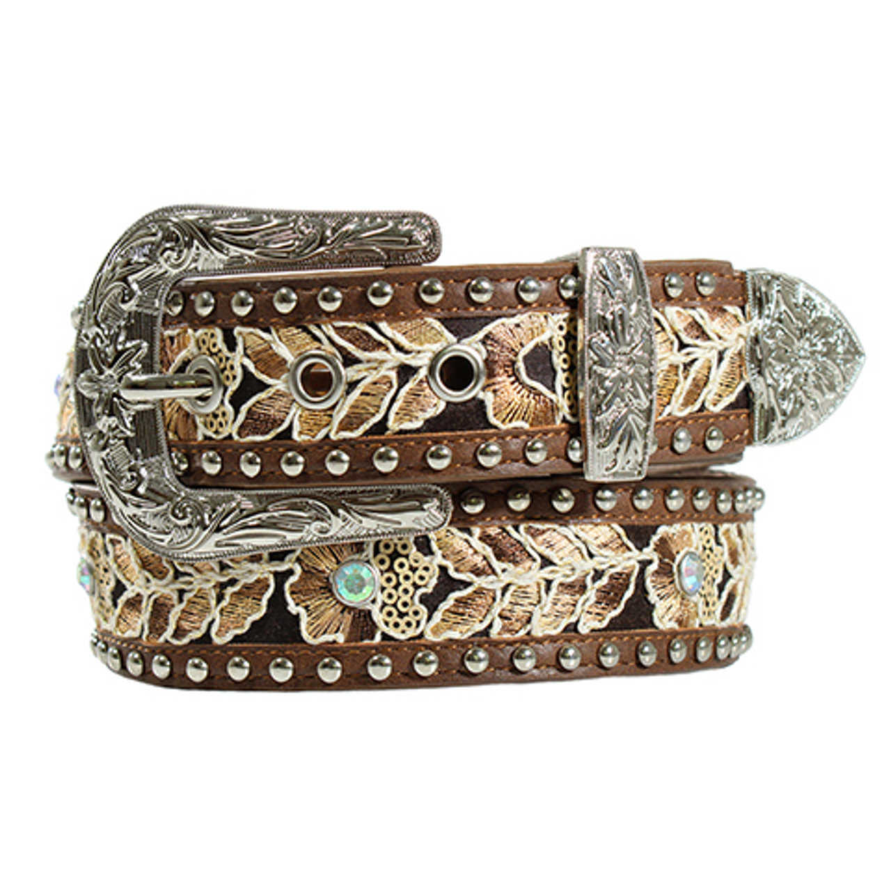 Angel Ranch Women's Floral Laced Western Belt