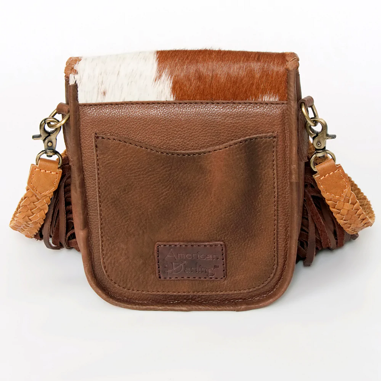 MUSTANG- LEATHER & COW HIDE PURSE WITH FRINGE – Florida Cracker Style