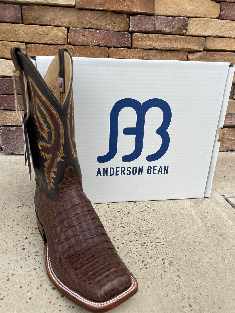 CHOCOLATE LUX CAIMAN DEERCOW 336758 ANDERSON BEAN BOOT