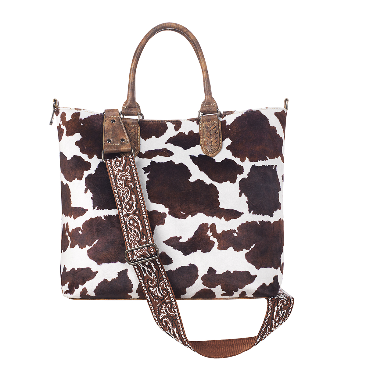 Roll Cow Print Fringe Purse Genuine Leather Hair On Cowhide