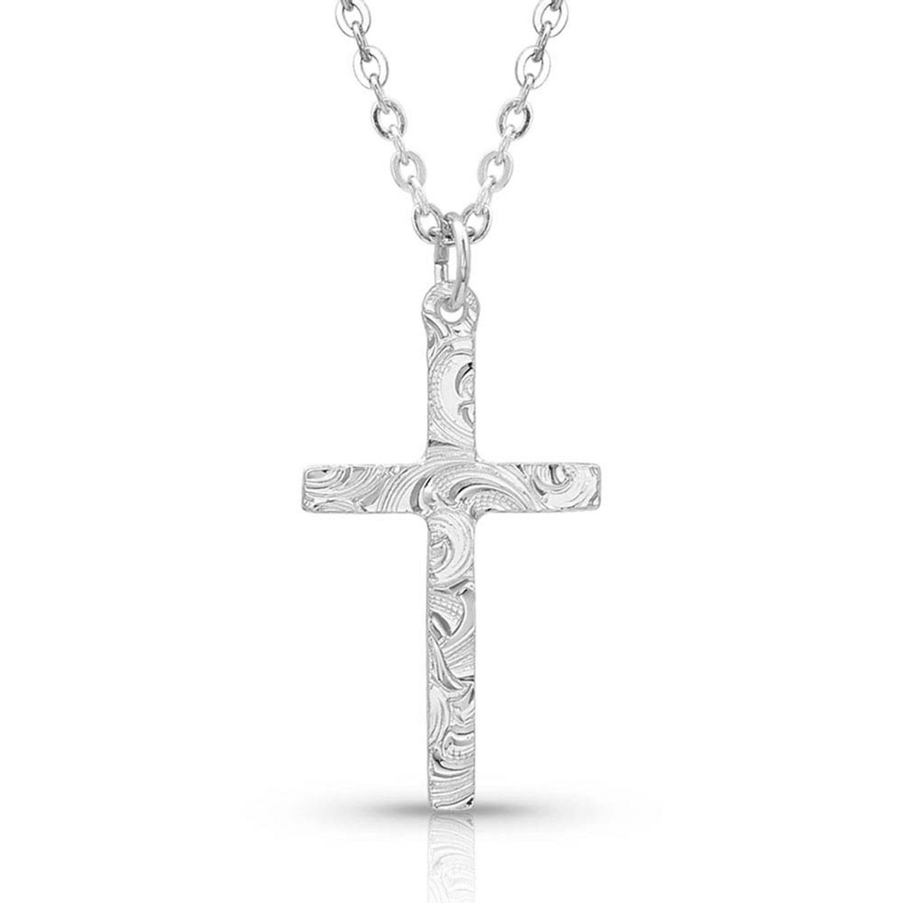 Montana Silversmiths® Men's Kneeling Cowboy Cross Necklace - Fort Brands