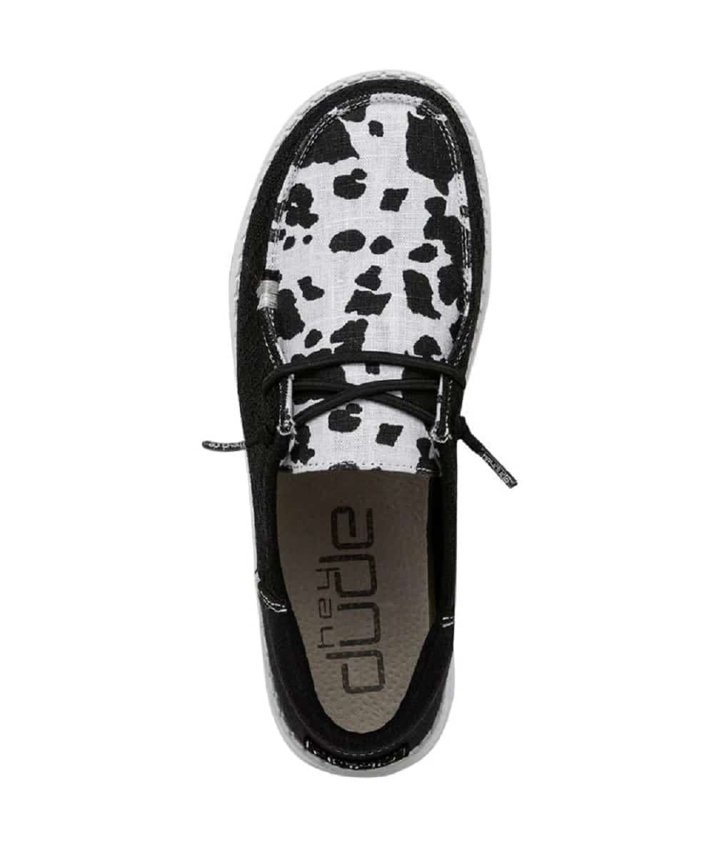 Cow Print Hey Dude Shoes Youth WENDY BOHO COW WILD 40480-0WF HEY DUDE