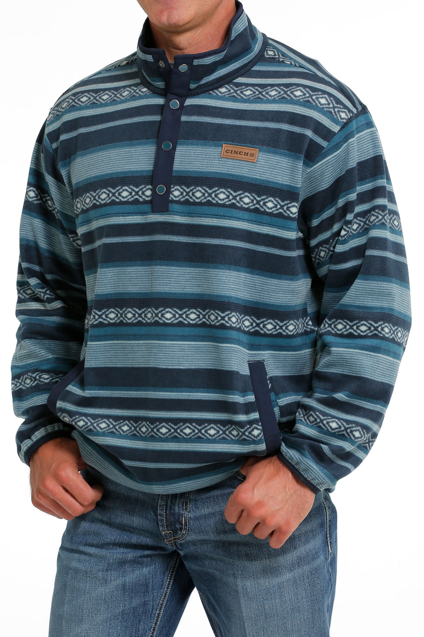 Polar Fleece 3-Snap Pullover Sweatshirt for Tall Men