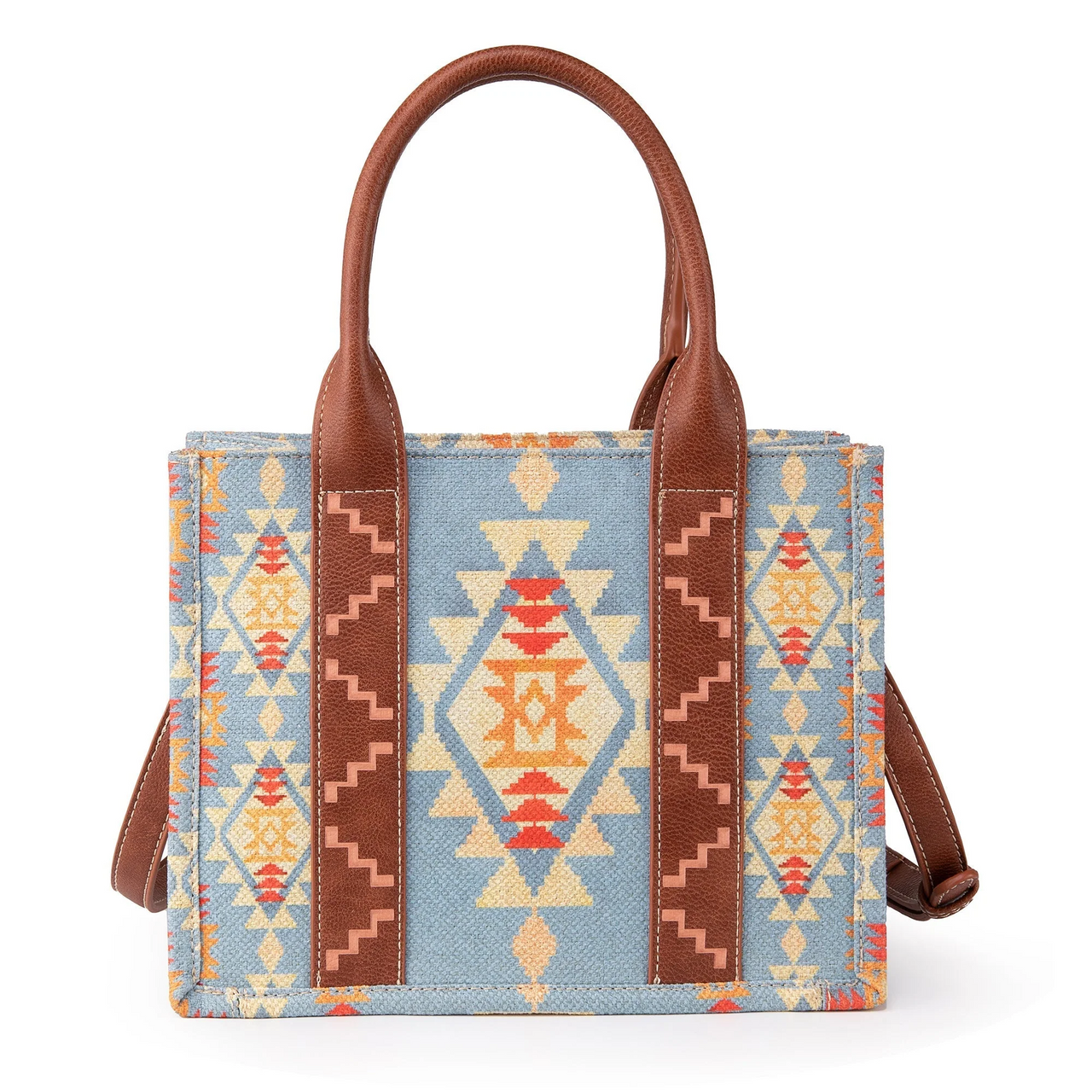 Wrangler Women's Southwestern Print Small Canvas Crossbody Tote