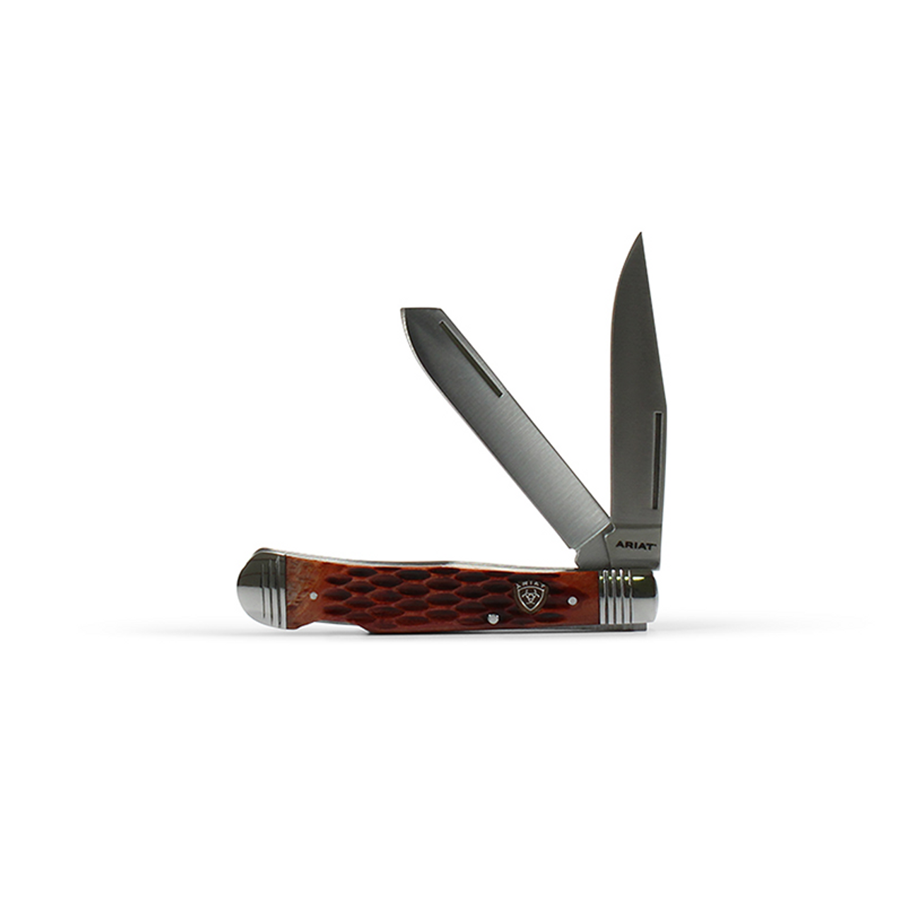 Ariat A710010802 Large Stockman Folding Pocket Knife with Brown Bone Handle