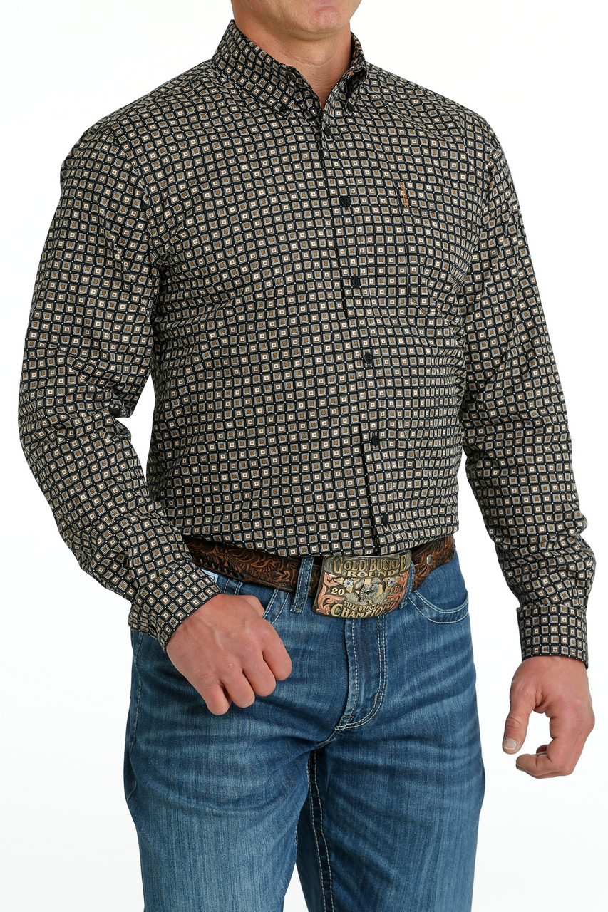 Cinch Men's Stretch Long Sleeve Button-Down Western Shirt