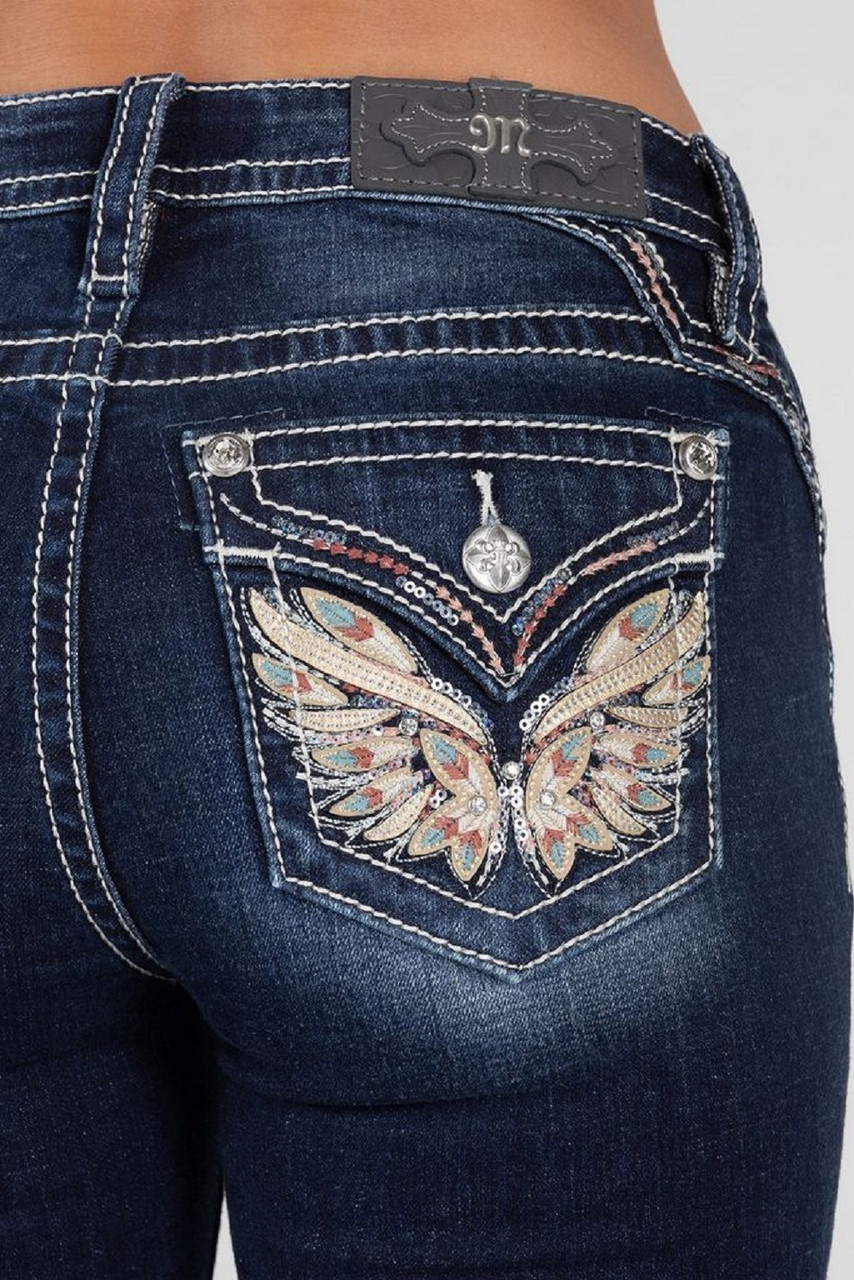 Rock & Roll Denim Girls' Feather Embroidered Bootcut Jeans - Country  Outfitter