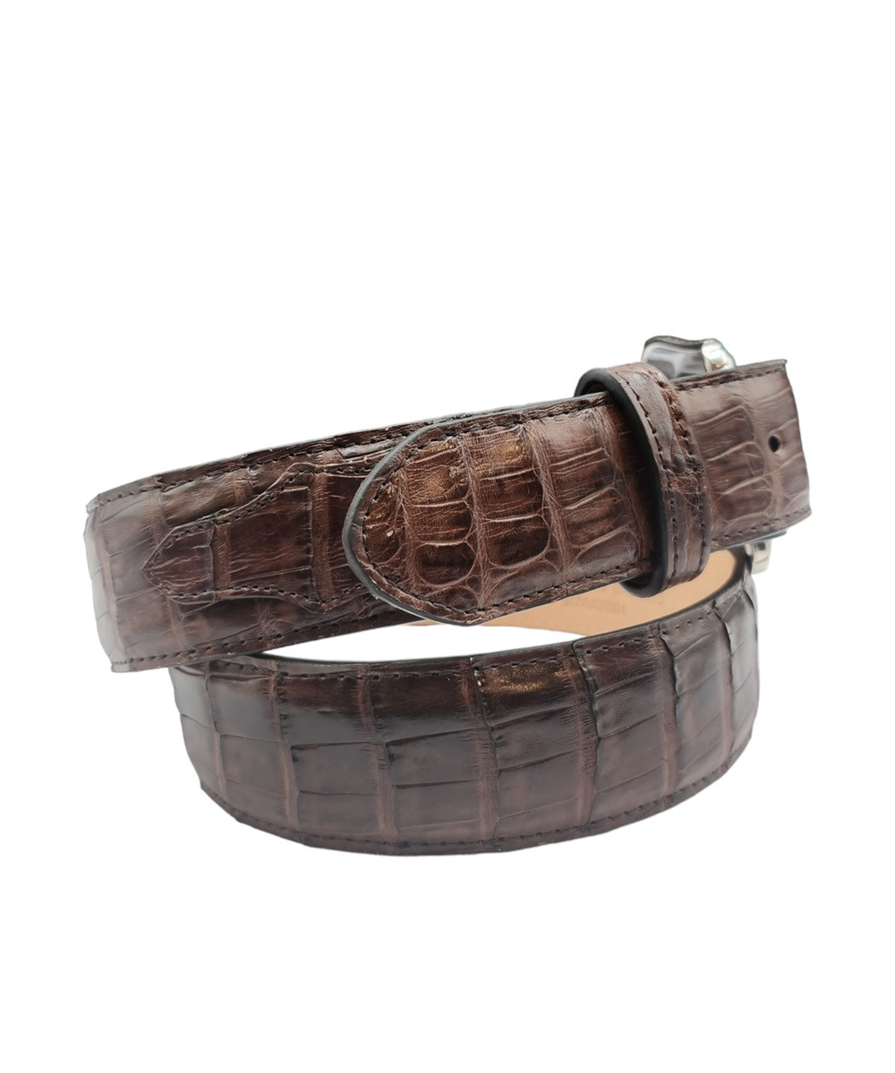 STETSON CAIMAN LEATHER BROWN ACCESSORIES BELT MEN 9917500-232