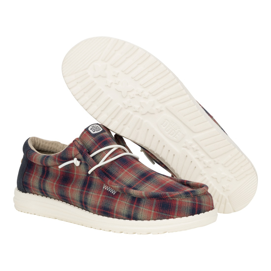 WALLY WAFFLE RED PLAID 41874-661 HEY DUDE