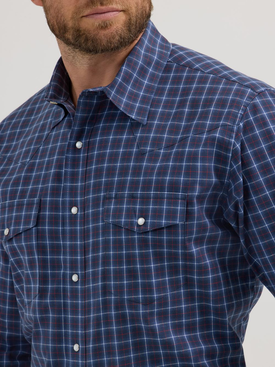 トップス 4 SUBCULTURE BERBERJIN CHECKSHIRT NAVY NAVY PEARL SNAP PLAID 112355359 WRANGLER