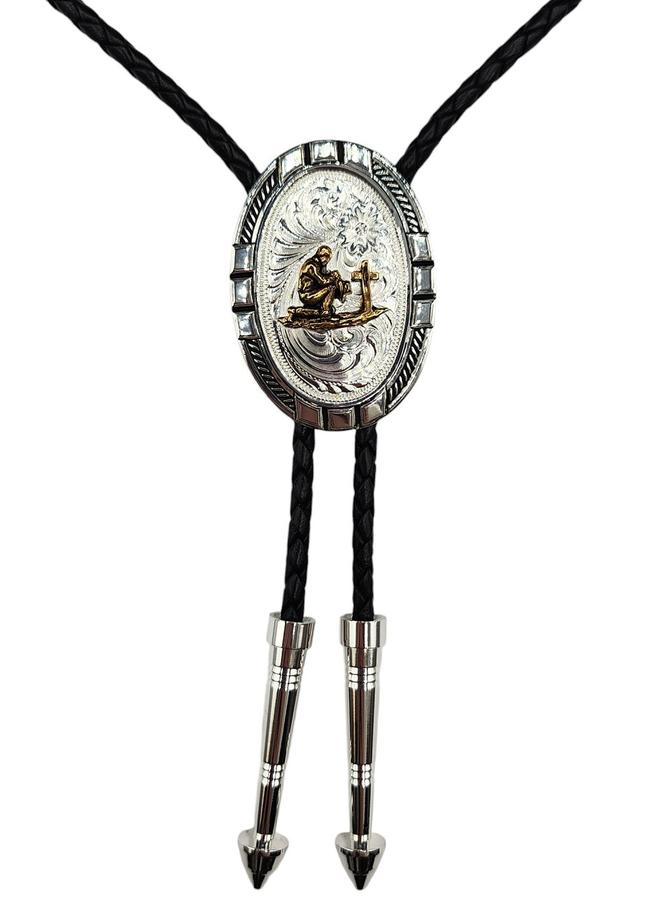 PRAYING COWBOY BOLO TIE BT26-917XS MONTANA SILVERSMITHS