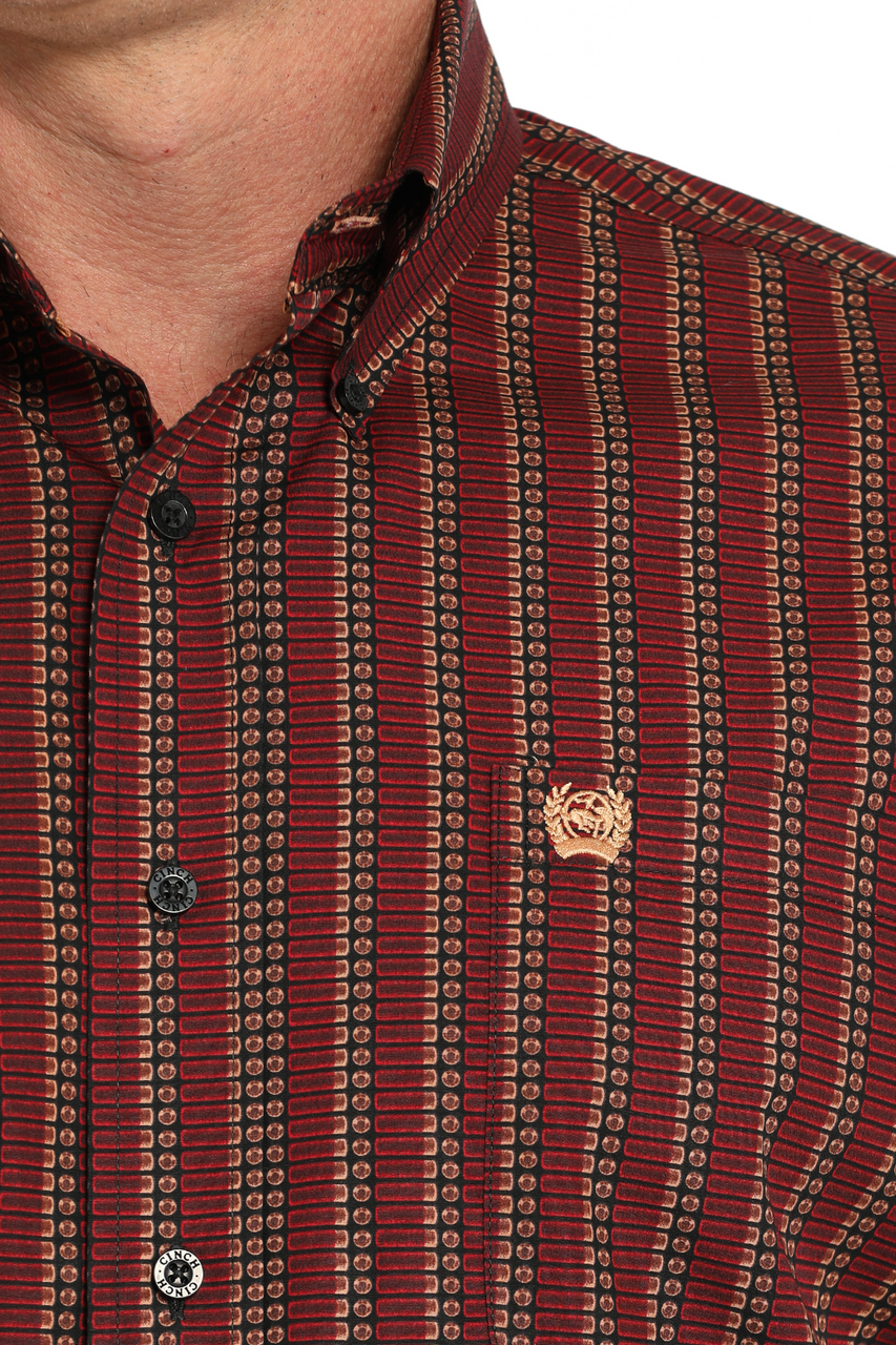 Cinch Men's Red Print Button Down Shirt Cinch Men's Red Print Button Down Shirt