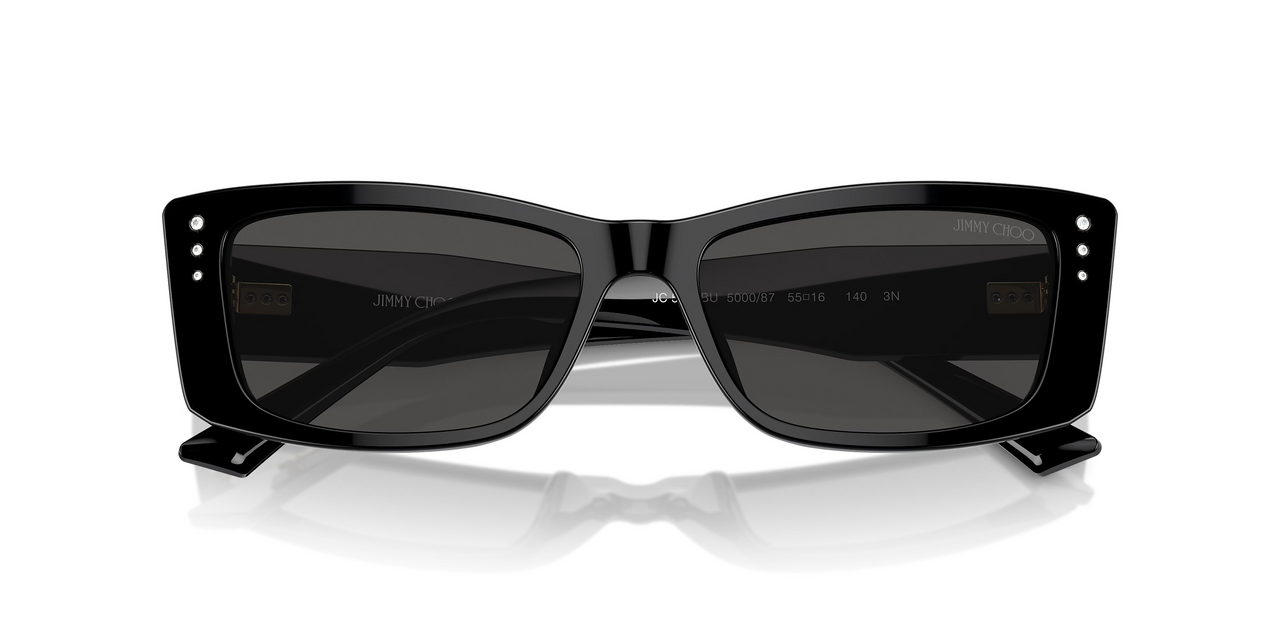 Jimmy★Choo(セールで破格)大人気キラキラUMIKA/JC/Black/Silver LEXY BLACK RECTANGLE CRYSTALS 5002BU500087 JIMMY CHOO