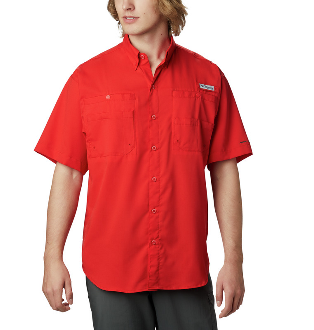 Columbia Men's Tamiami II Short Sleeve Shirt - XL - Red