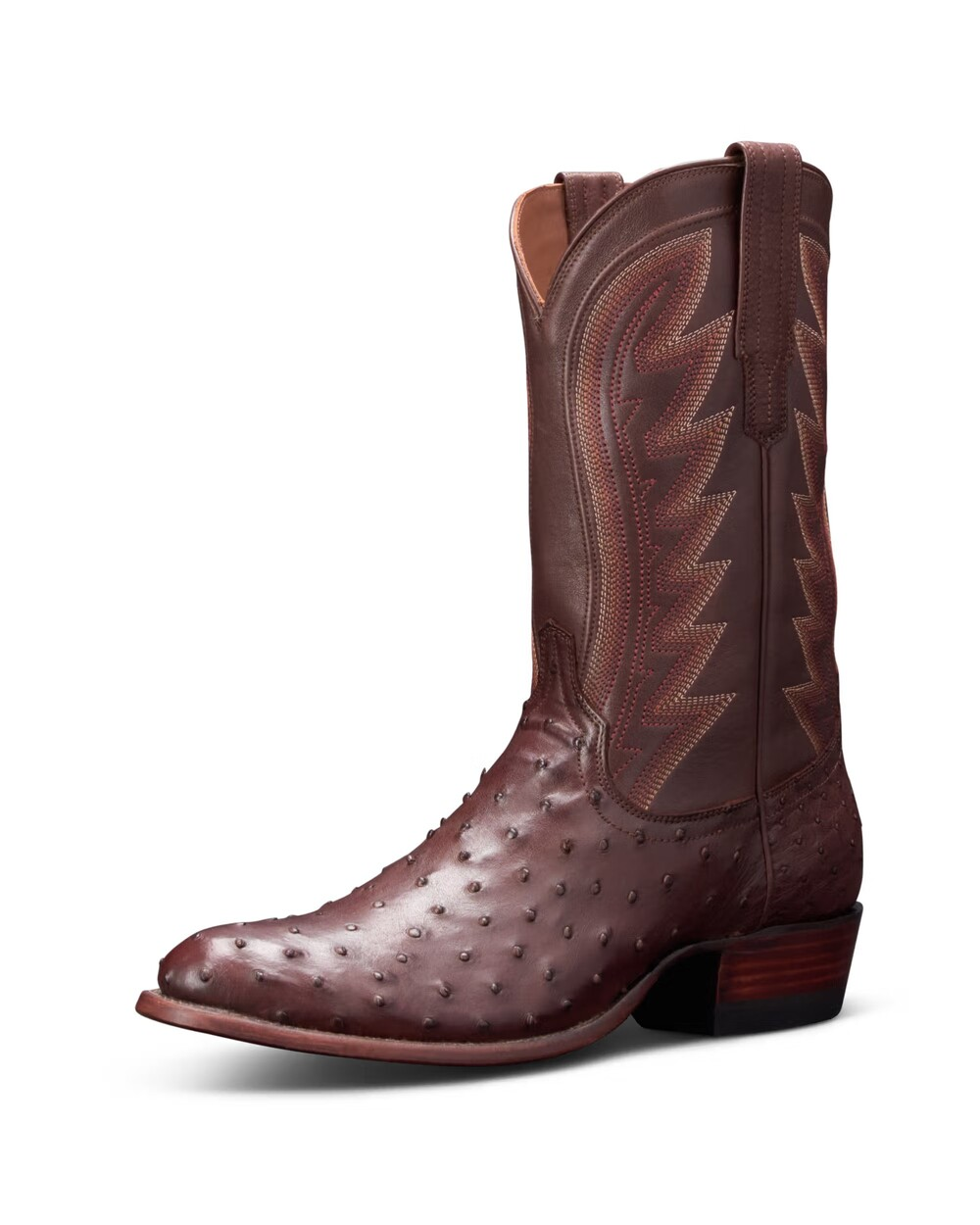 THE WYATT MAHOGANY OSTRICH M10077MAH TECOVAS