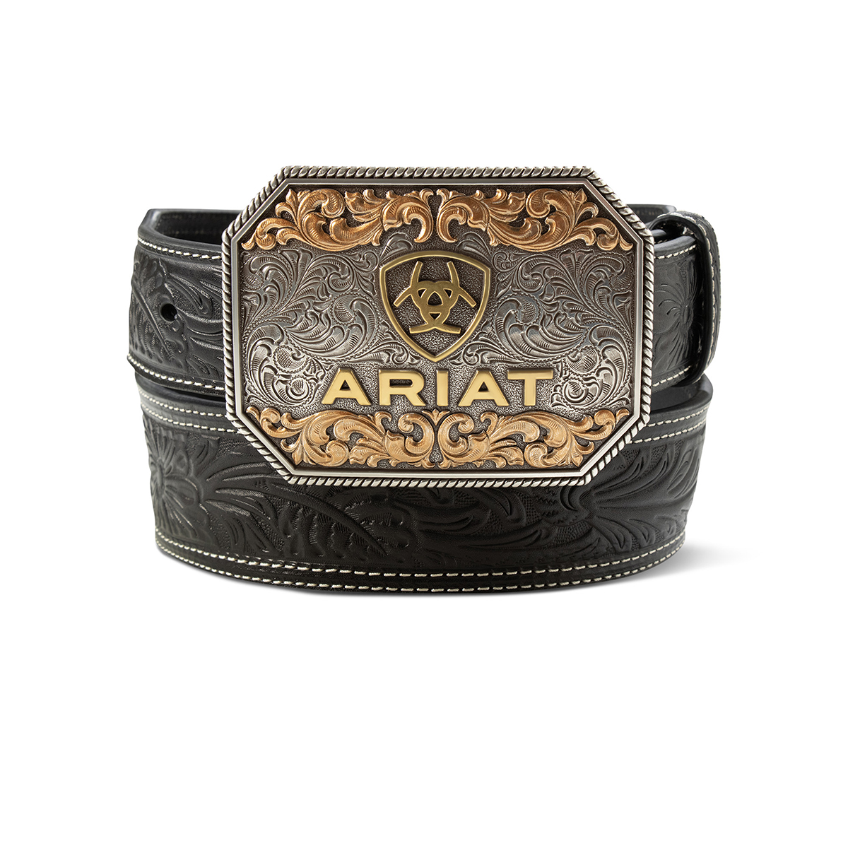 Ariat Floral Embossed Belt with Silver Buckle Ariat Girl main image 4