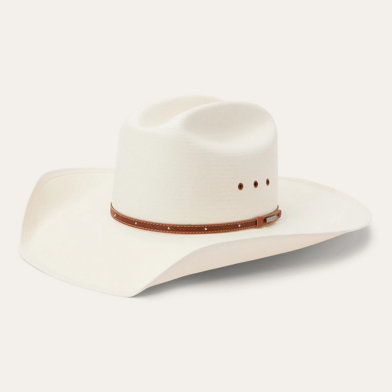 STETSON ホワイト ストローハット 58cm STANHOPE 10X 4 1/4