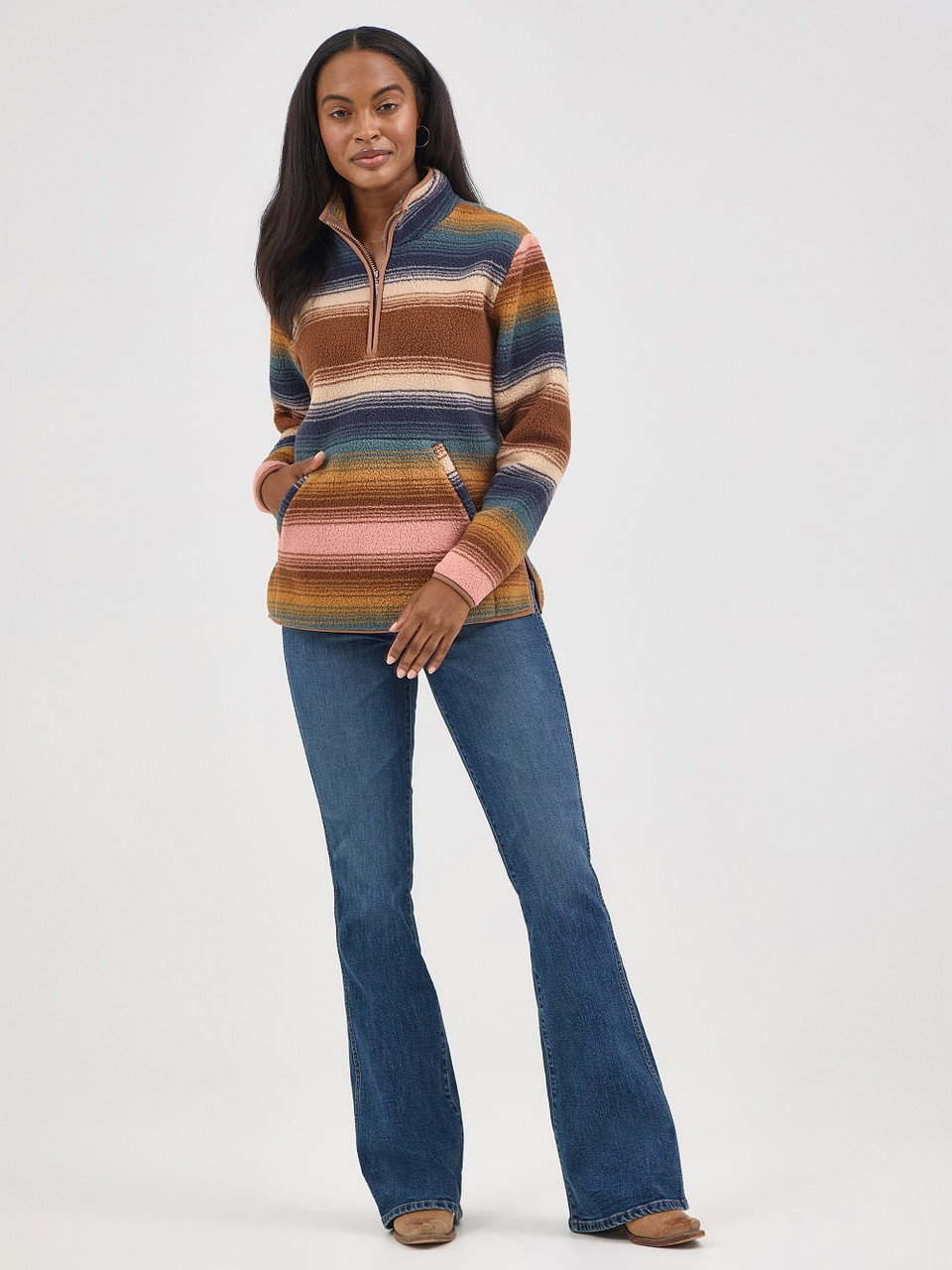 RETRO SHERPA ZIP SUNSET STRIPE 112367282 WRANGLER