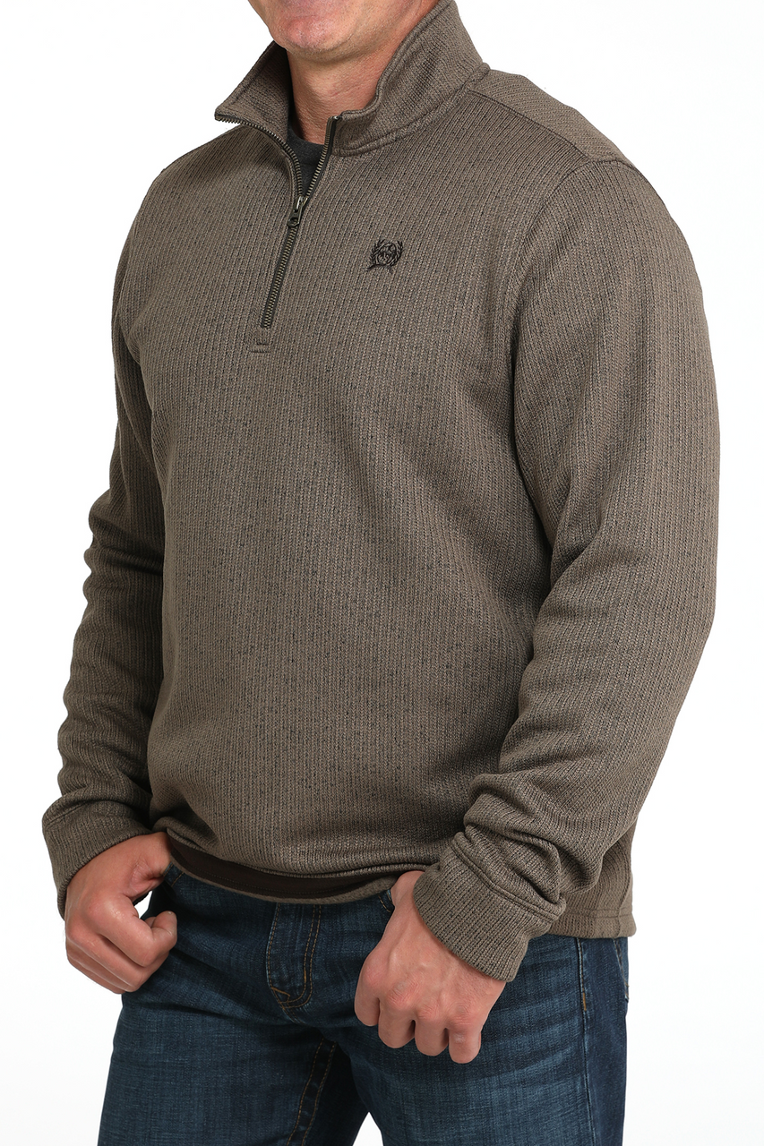 BROWN 1/4 ZIP SWEATER MWK1080017 CINCH - Main Image