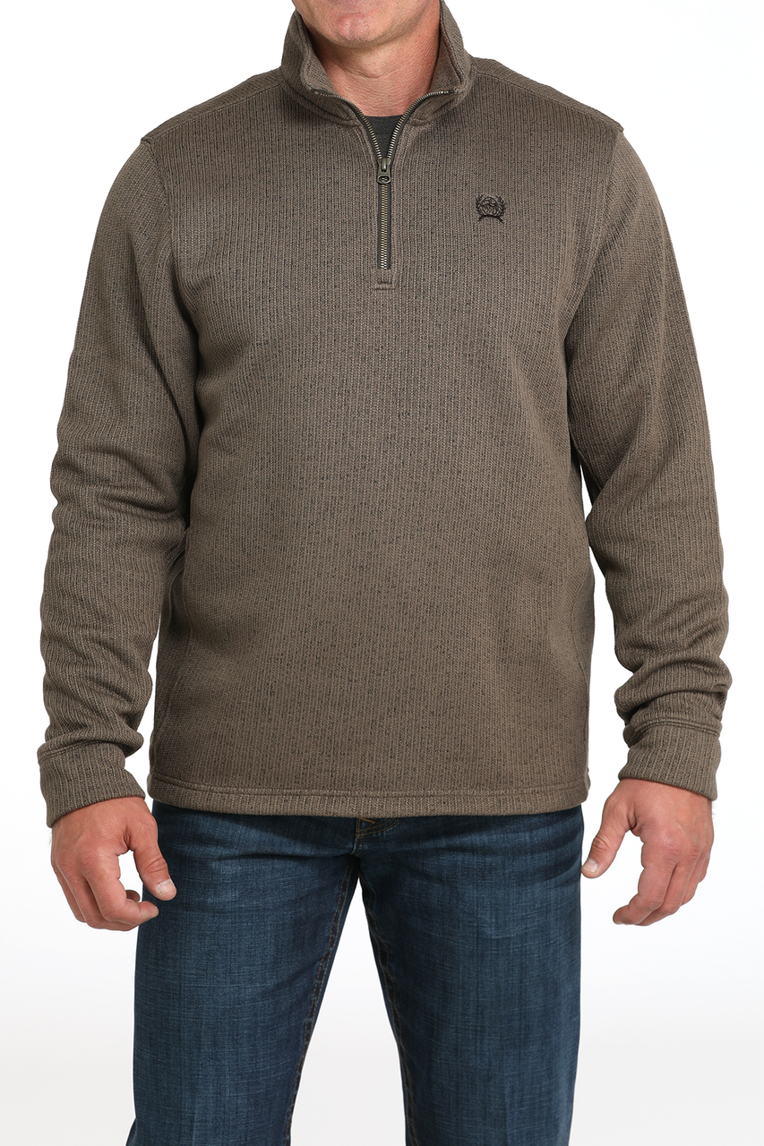 BROWN-1-4-ZIP-SWEATER-MEN-