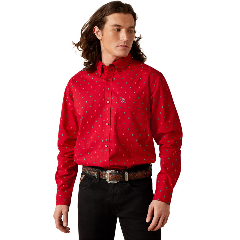 ARCHIVIO レッドシャツ サイズ48 TRUETT RED FITTED PRINT 10065847 ARIAT
