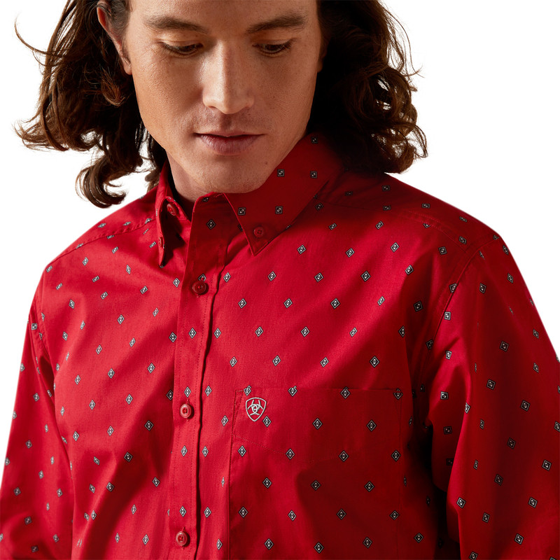 TRUETT RED FITTED PRINT 10065847 ARIAT