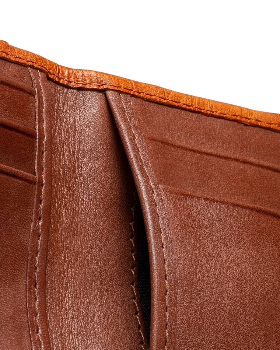 OSTRICH BIFOLD CARD CASE PECAN 30104PEC TECOVAS OSTRICH BIFOLD CARD CASE PECAN 30104PEC TECOVAS