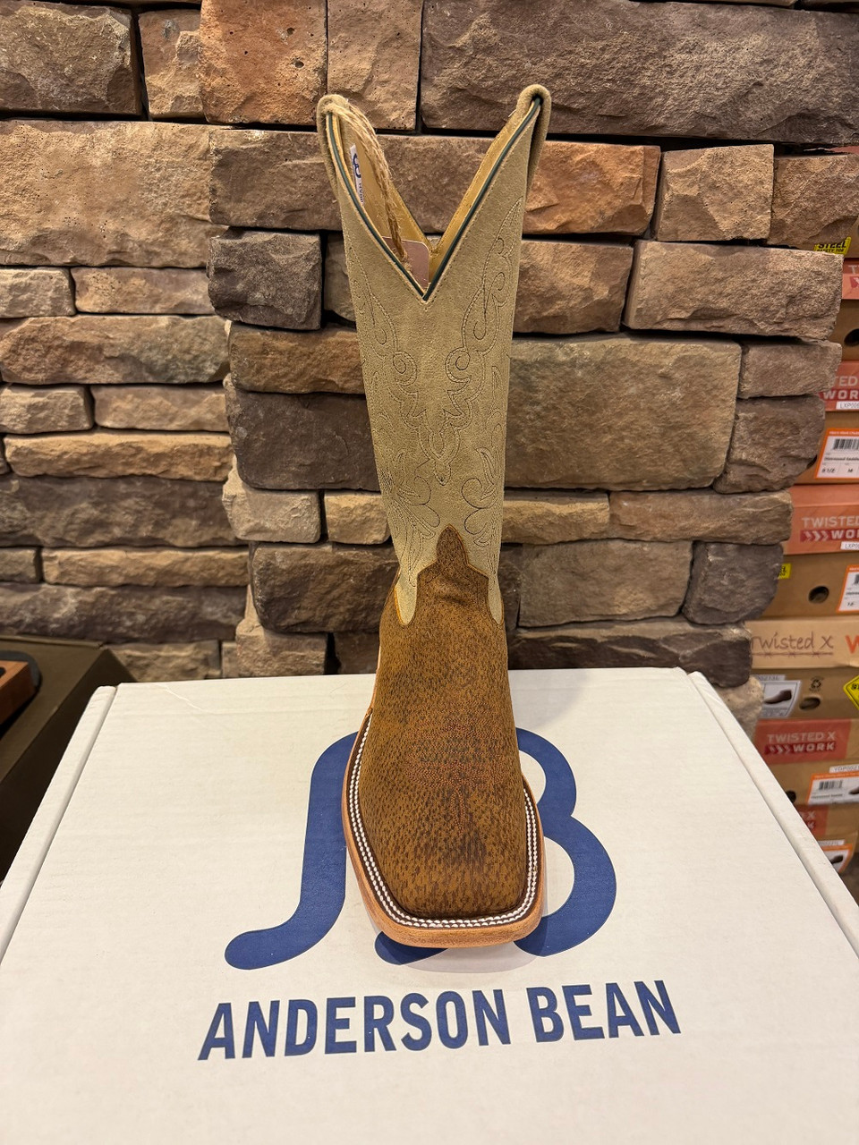 AndersonBean ウエスタンブーツ 本革 ヴィンテージ 28cm 希少 HAVANA TAG BOAR TAN SINSATION 361523 ANDERSON BEAN BOOT