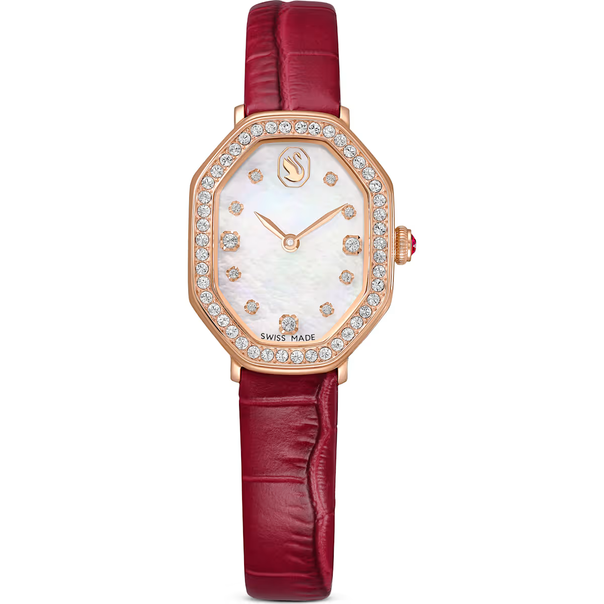ローズANDストーン 時計 DEXTERA RED/ROSE GOLD LEATHER 5730373 SWAROVSKI