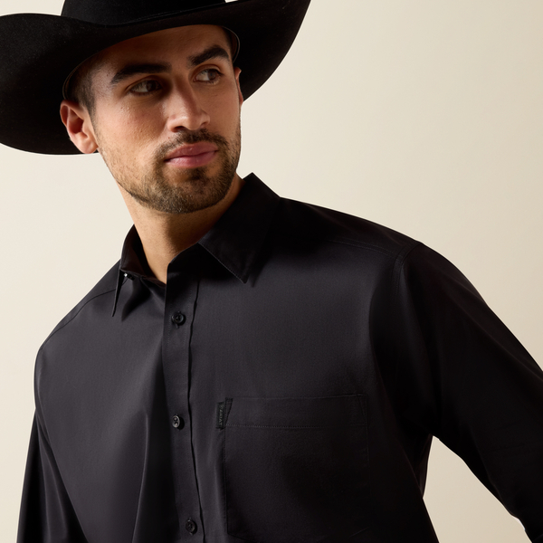 ariat black dress shirt Ariat Men's Solid Twill Classic Black Shirt XS