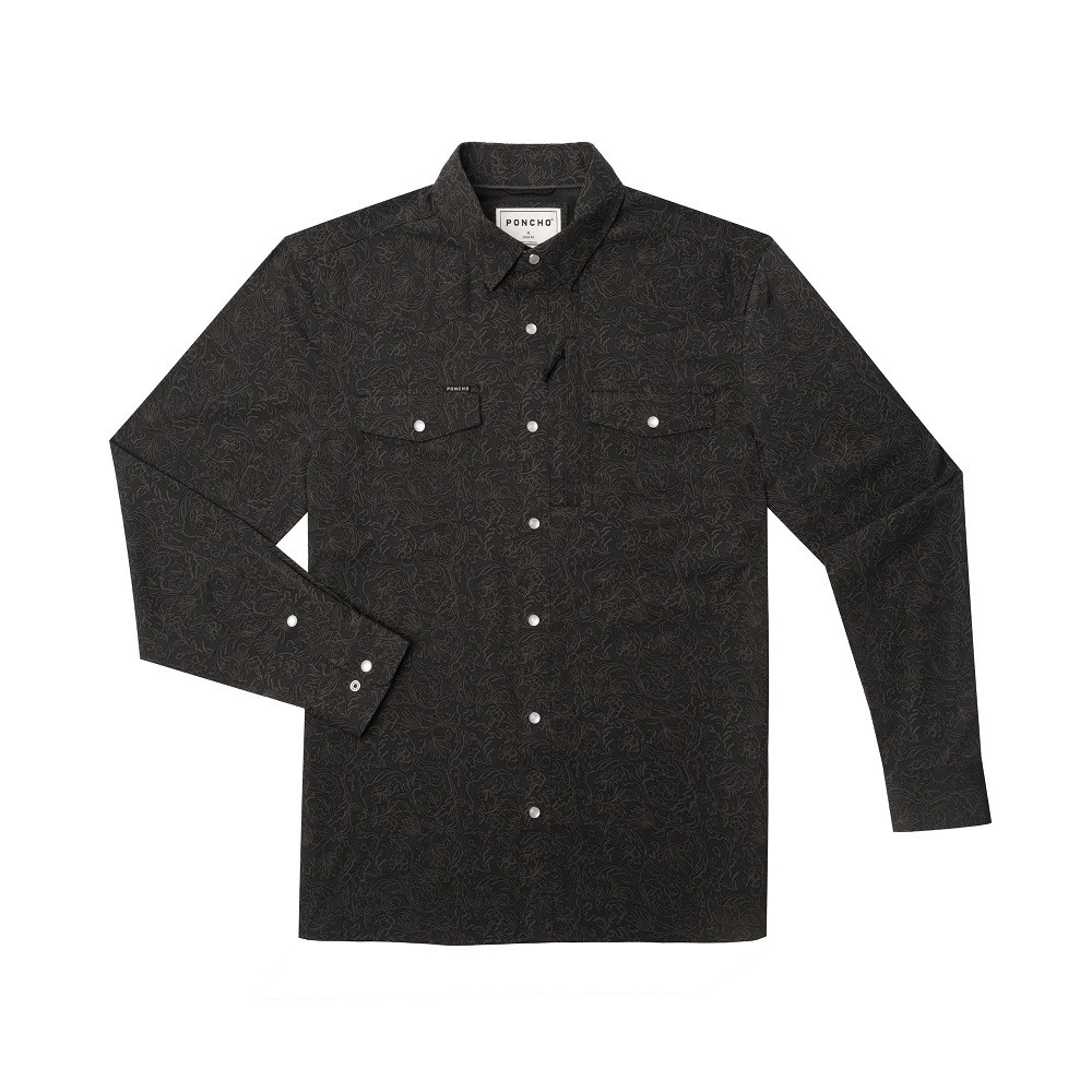 PAT GARRETT BLACK FLORAL PRINT THE PAT GARRETT PONCHO