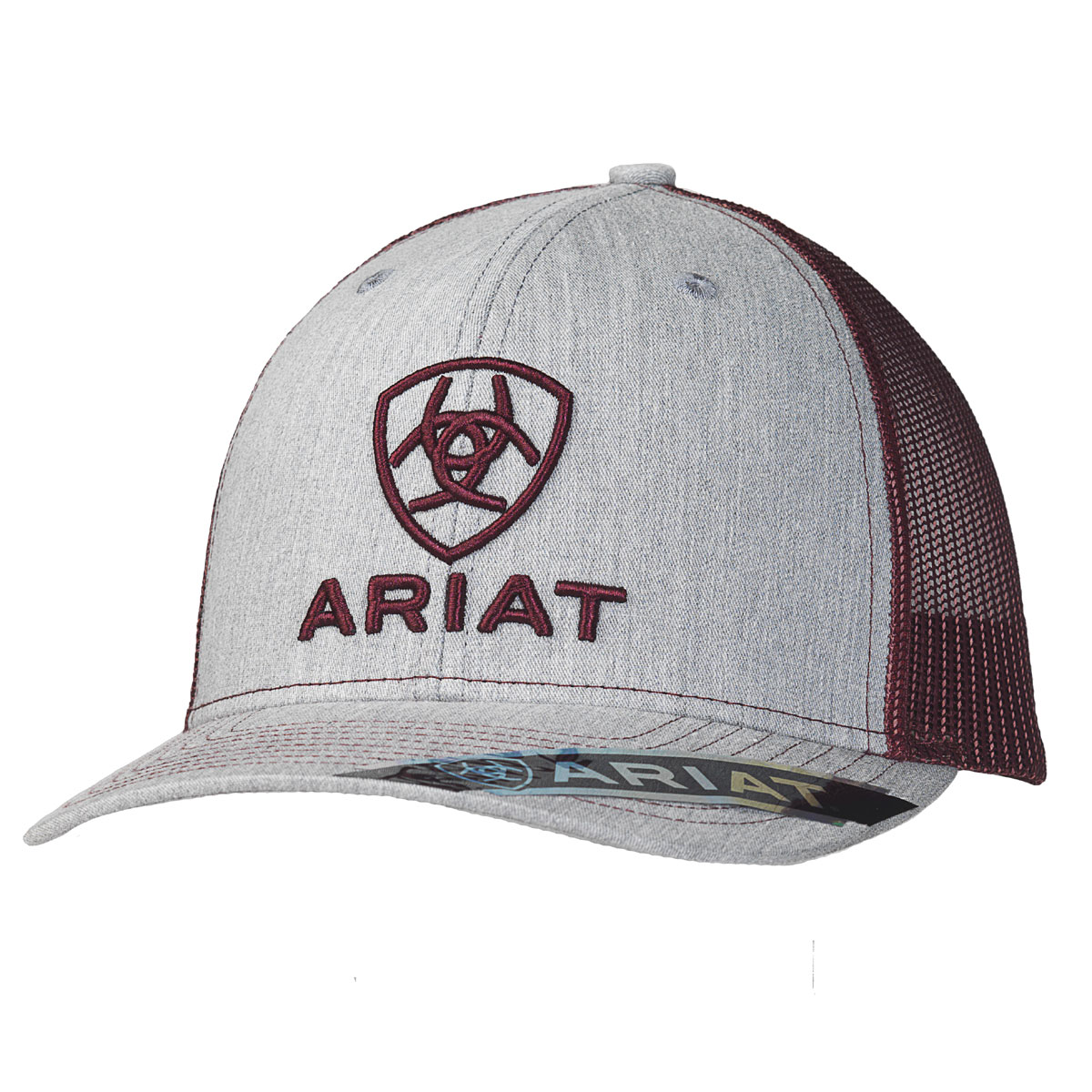 GREY EMBROIDERY BURGUNDY MESH A300012009 ARIAT