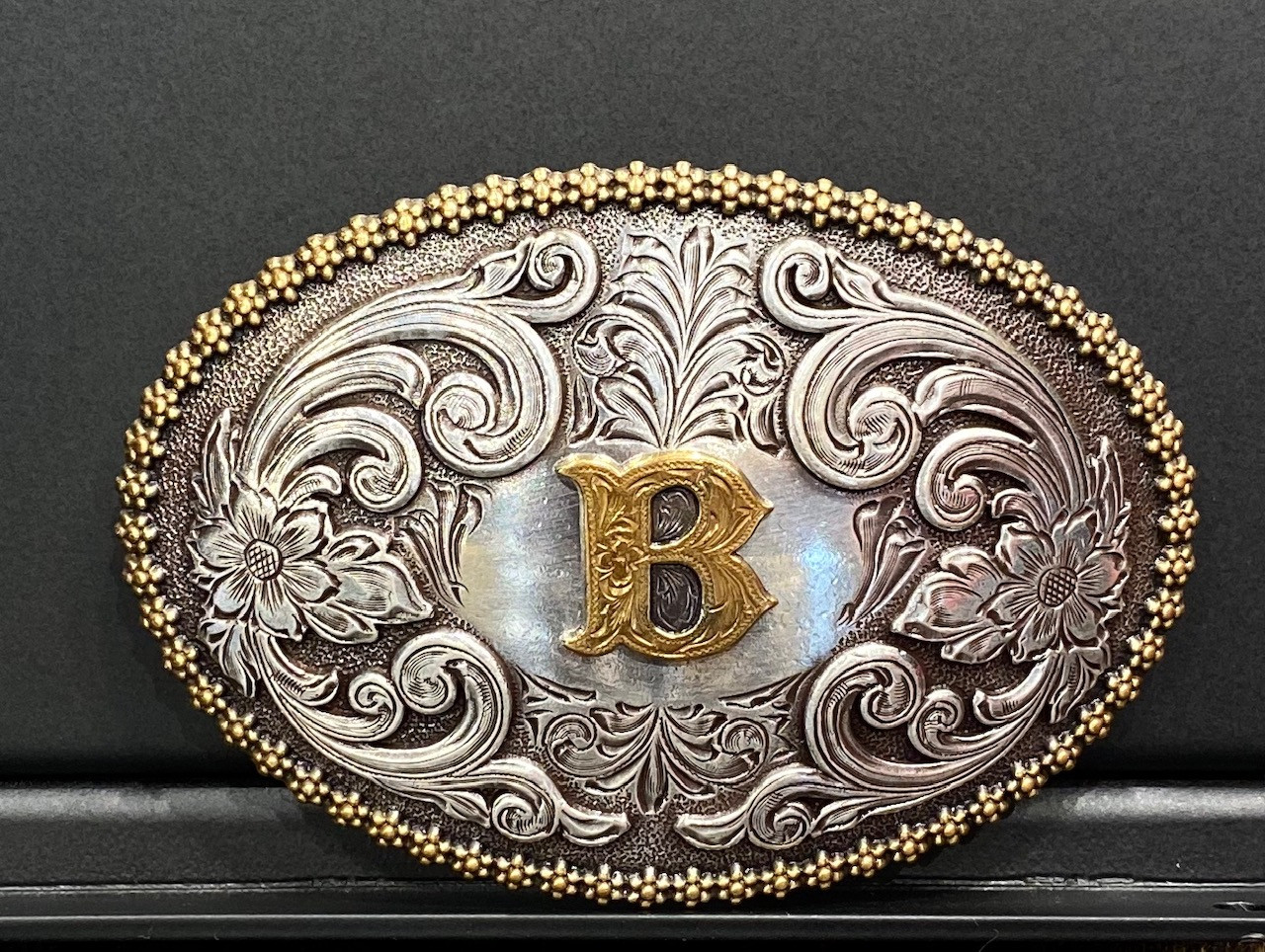 Mens Western Belt Buckle - Initial Cowboy Letter Oval Belt Buckles for Women