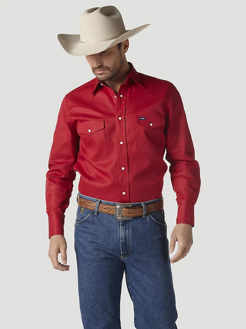 COWBOY CUT WORK SHIRT RED MS70619 WRANGLER